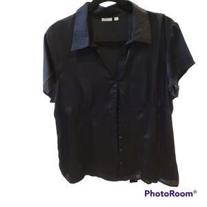 Agora button down  black blouse. Size XL. A little sheer.